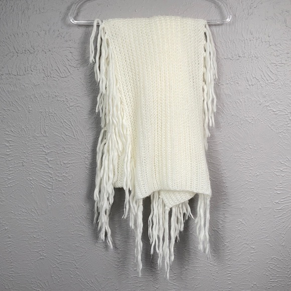 a new day Accessories - A New Day White Knit Scarf Wrap w/Fringe